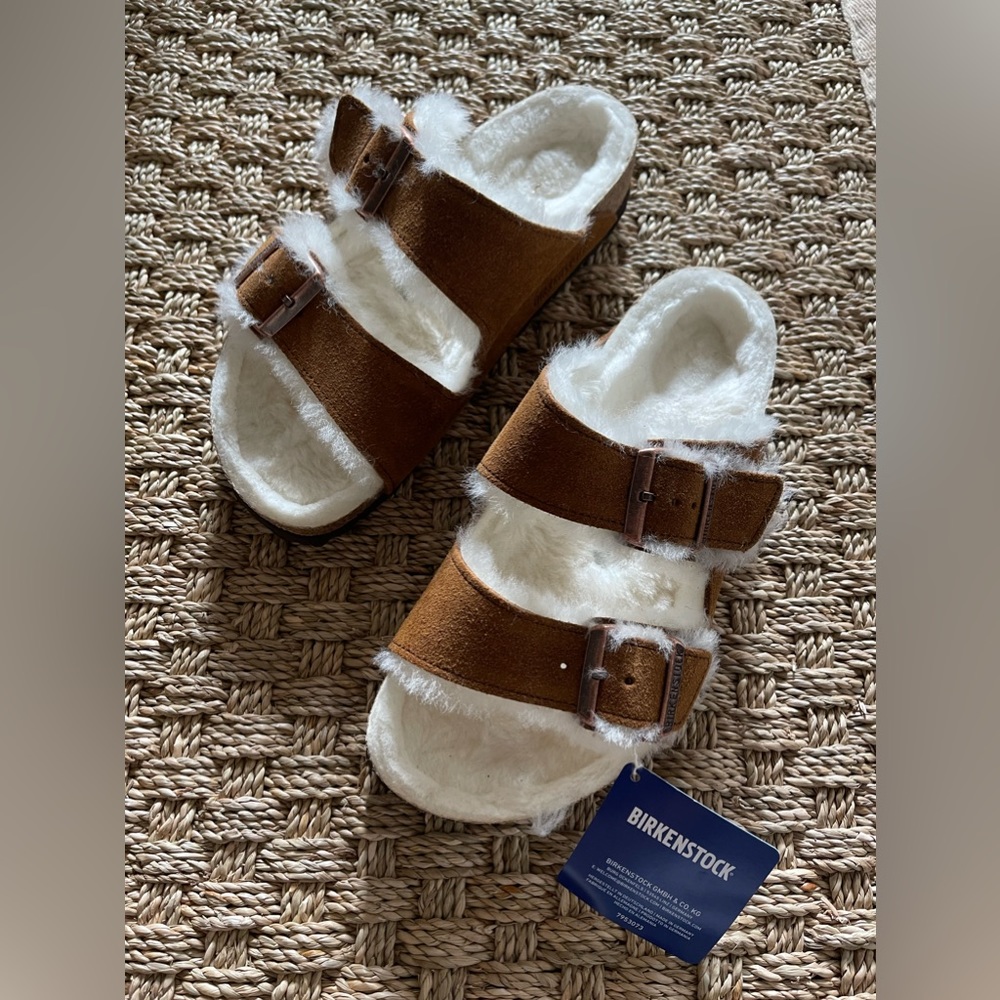 Authentic Birkenstock Shearling Arizona Sandals